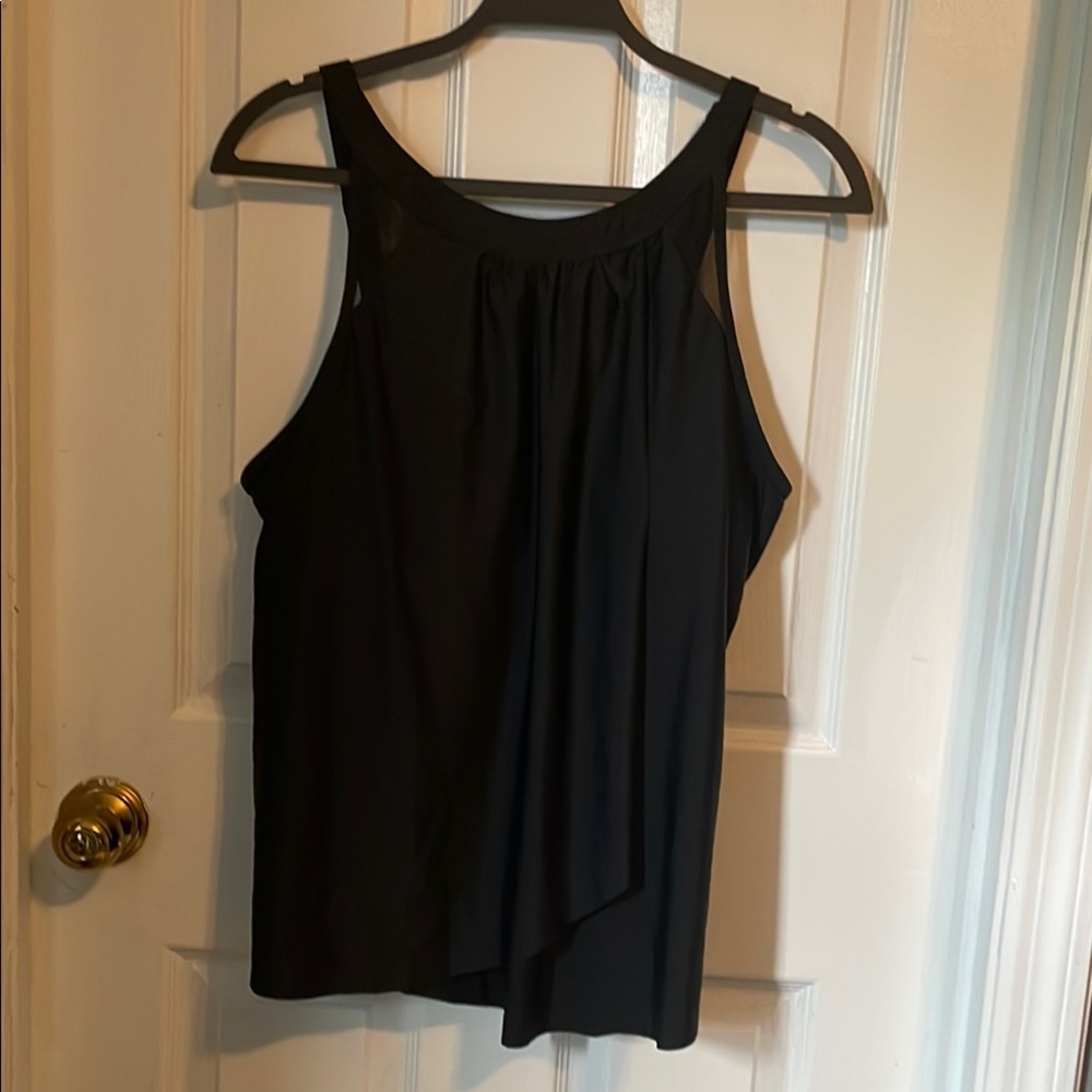Black High Neck Tankini  Top